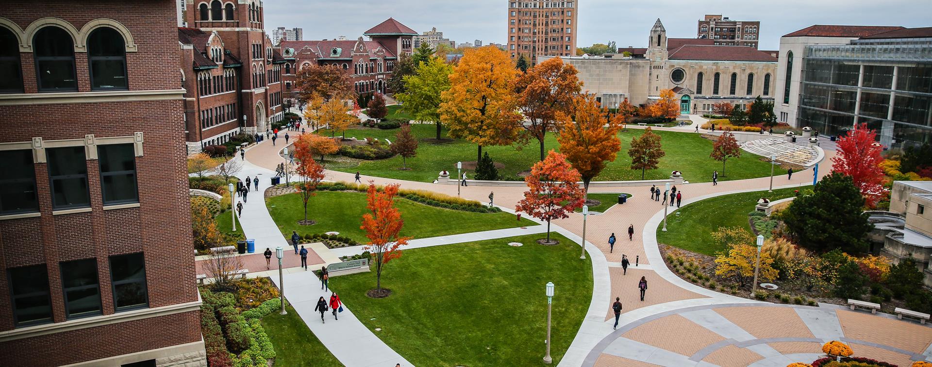 Picture of aerial view of Loyola's Lake Shore Campus