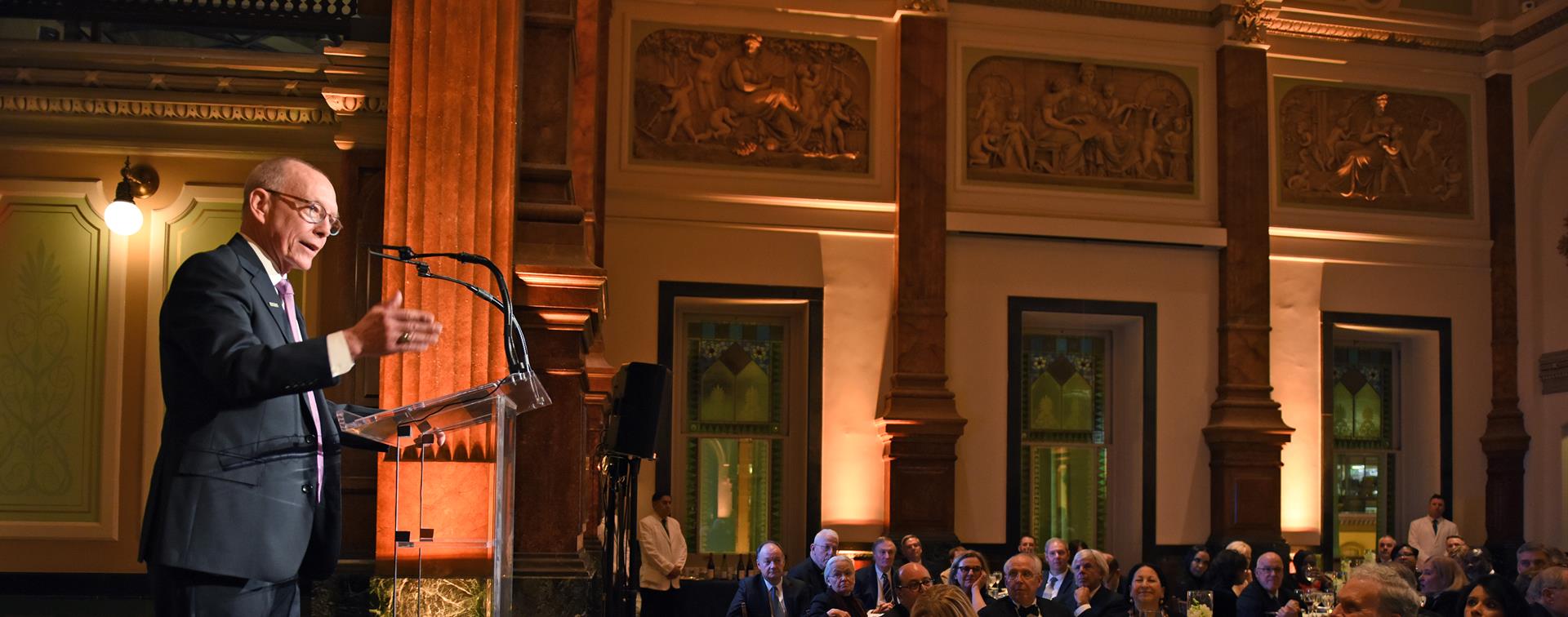 Picture of Ted Mitchell speaking at the ACE2018 Board Dinner.