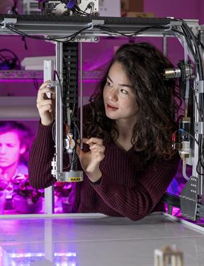 College students work on electronics