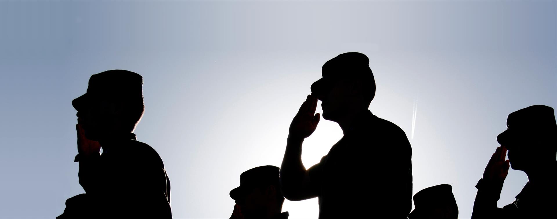 Picture of service members saluting