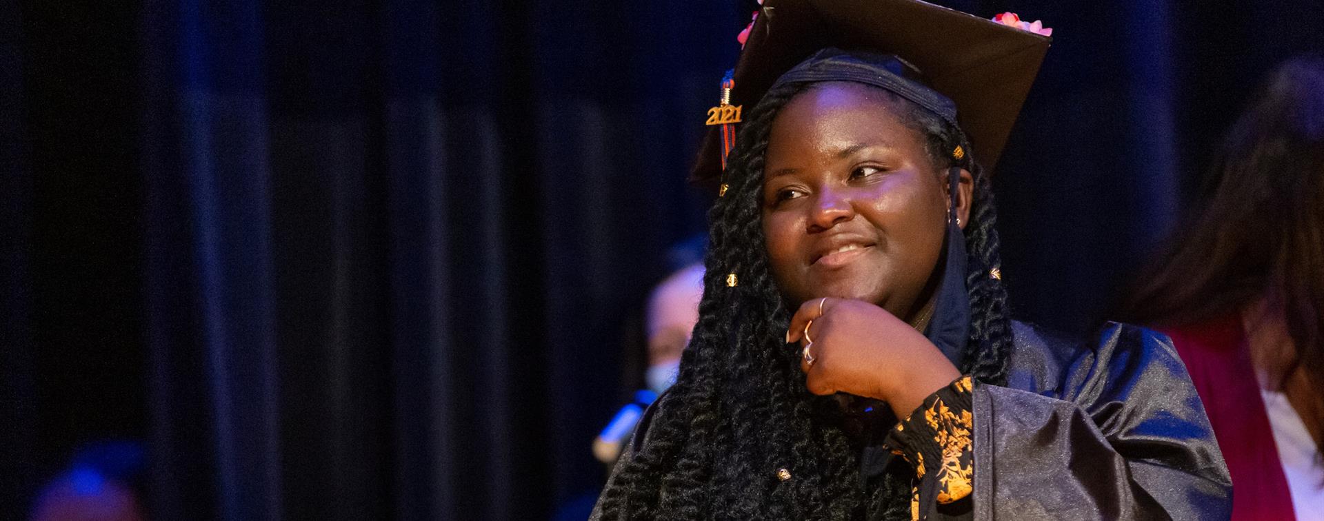 Imunique Triplett in her cap and gown